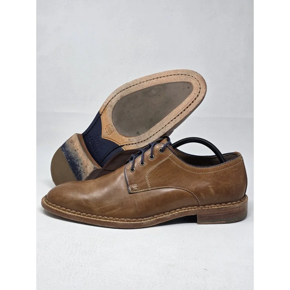 Johnston & Murphy Shoes Mens Size 10.5M Brown Leather Plain Toe Derby 27-1180